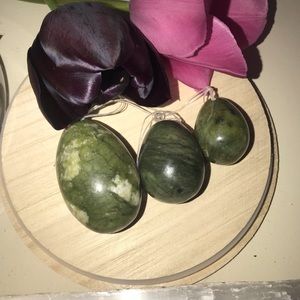 Nephrite Jade Yoni egg set